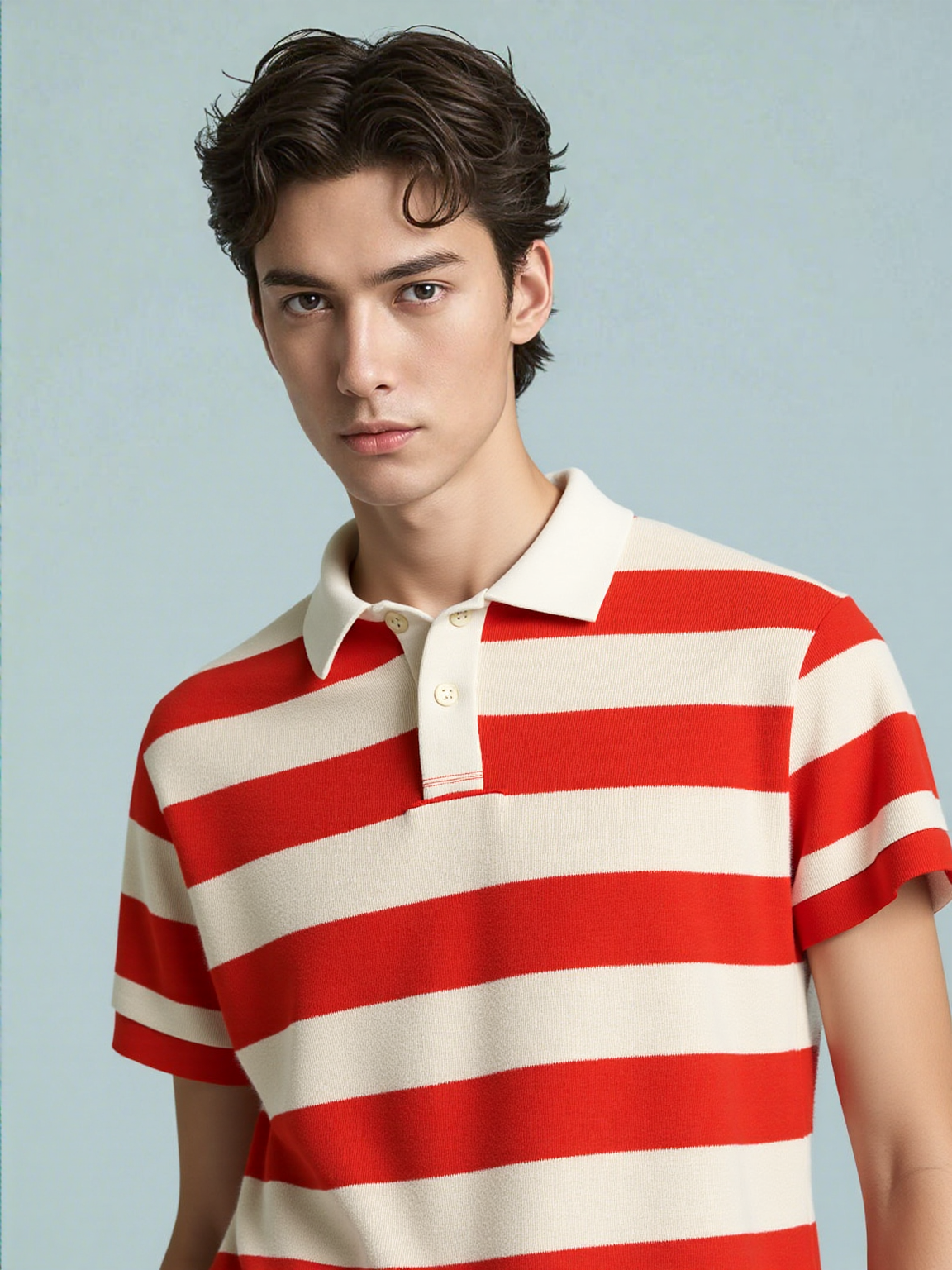 Heritage Stripes Polo – Crimson & Cream Edition