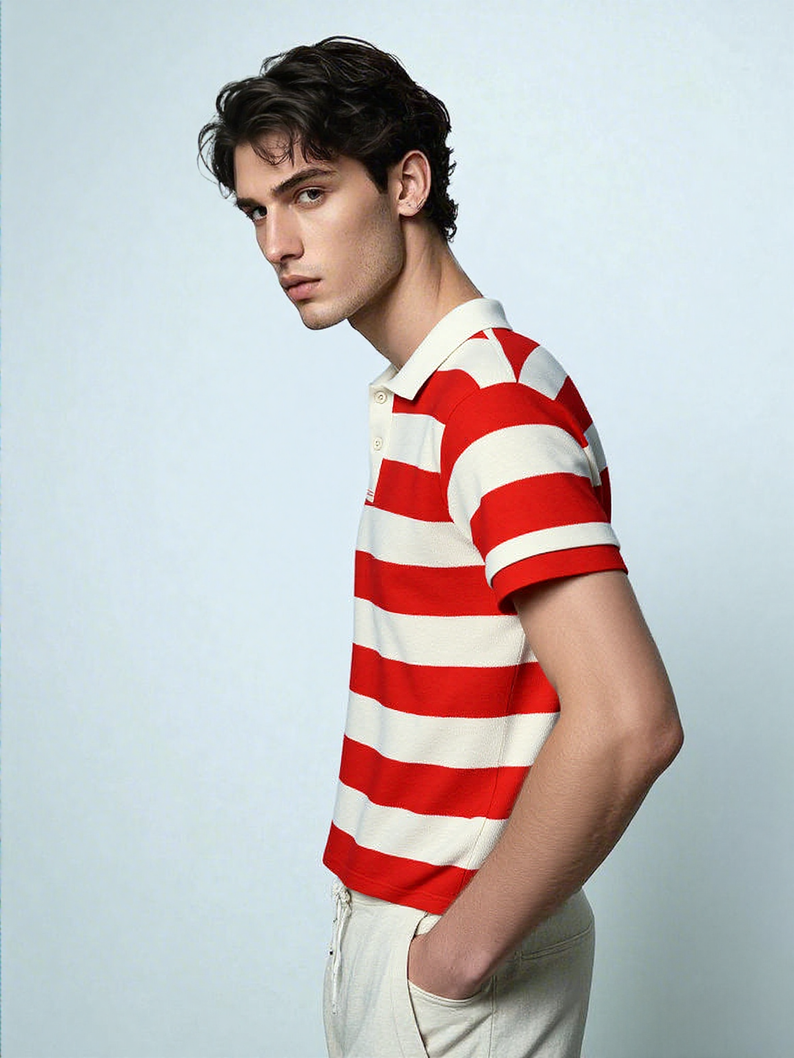 Heritage Stripes Polo – Crimson & Cream Edition