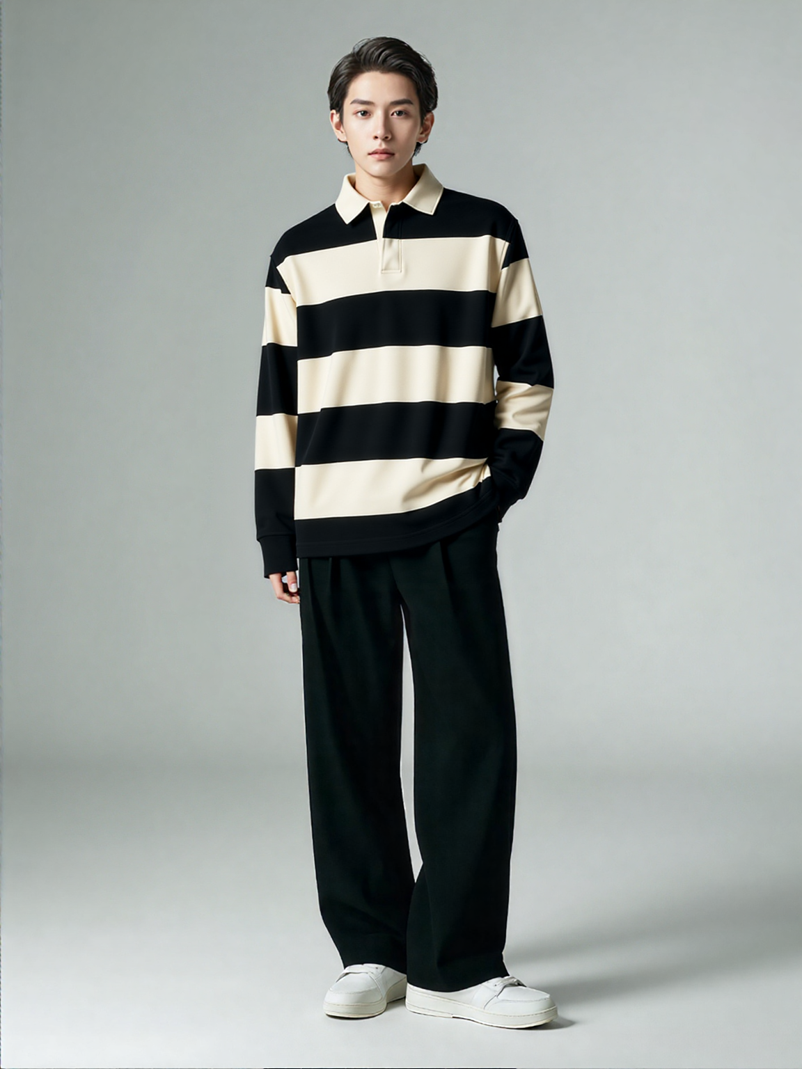 Classic Rugby Striped Polo Shirt