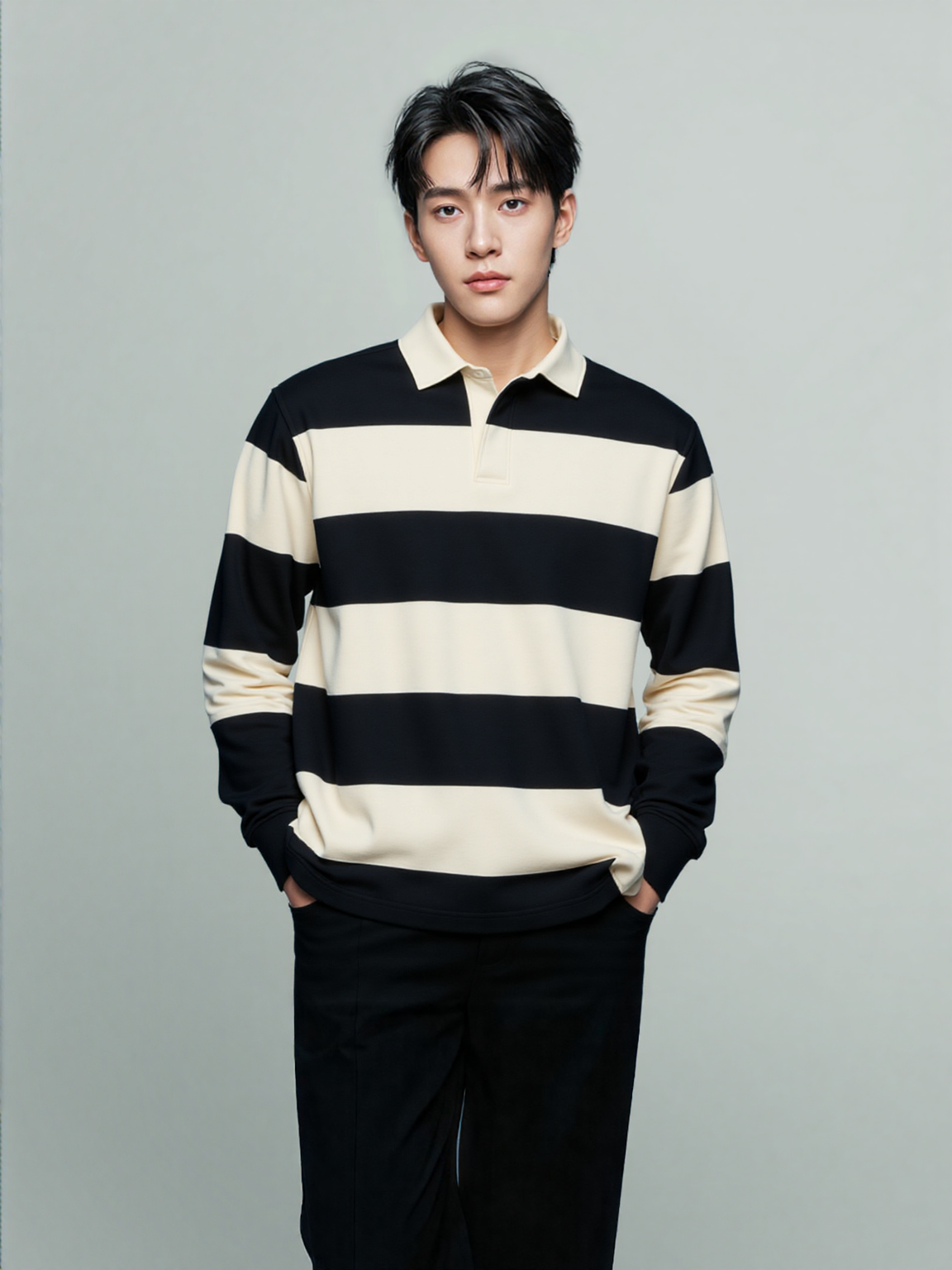 Classic Rugby Striped Polo Shirt