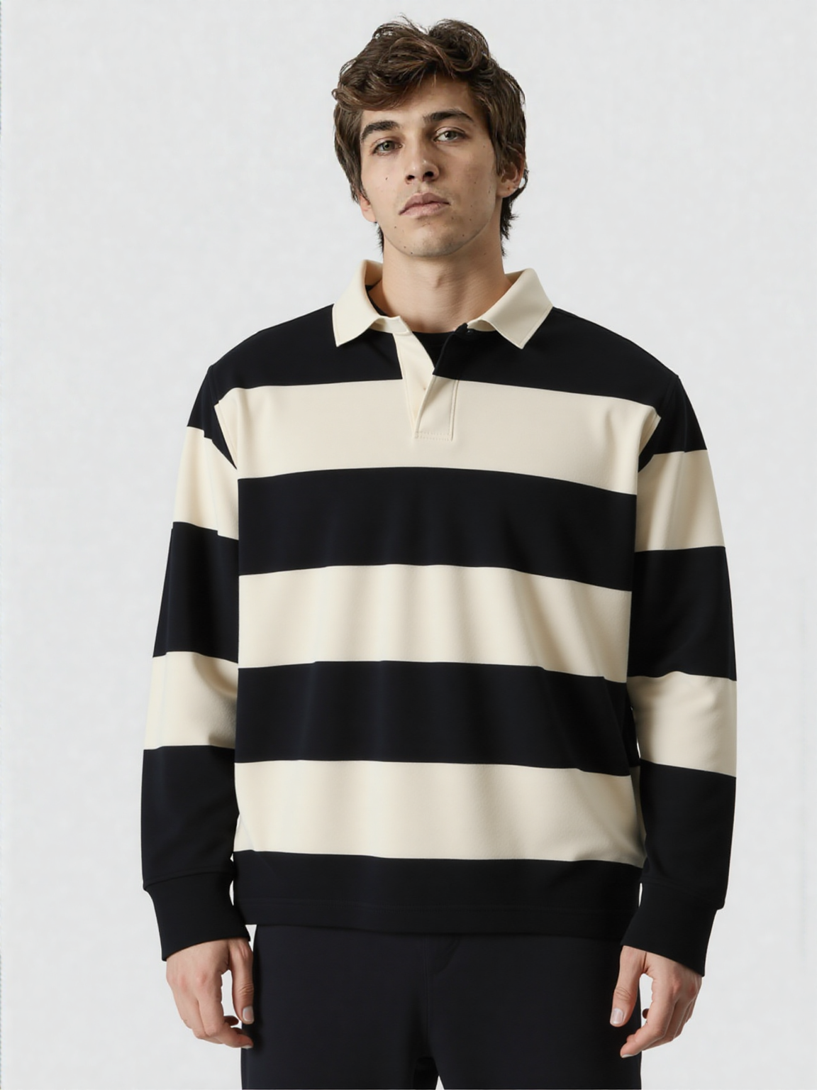 Classic Rugby Striped Polo Shirt