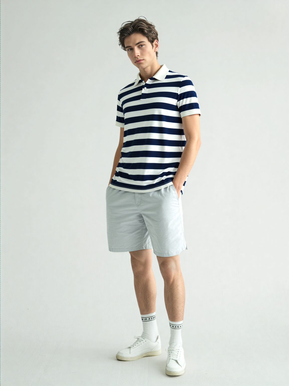 Nautic Stripe Polo – Classic Navy & White