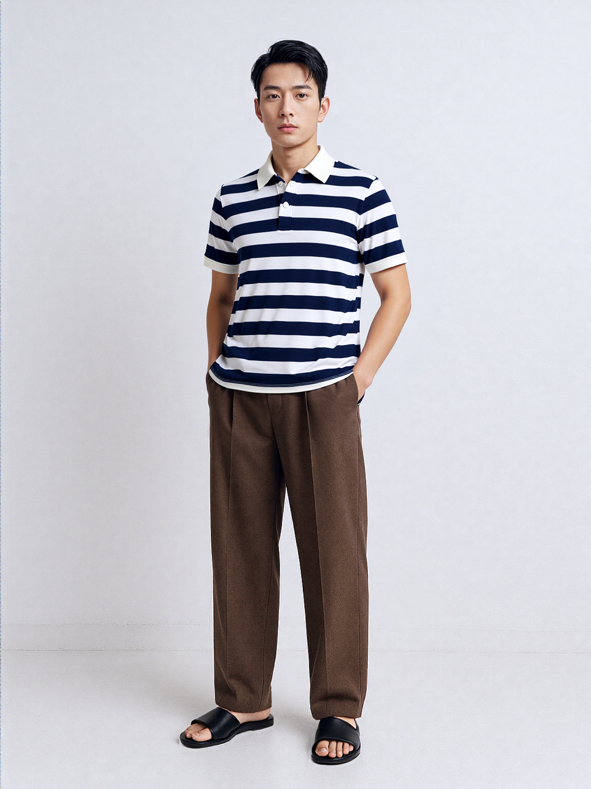 Nautic Stripe Polo – Classic Navy & White