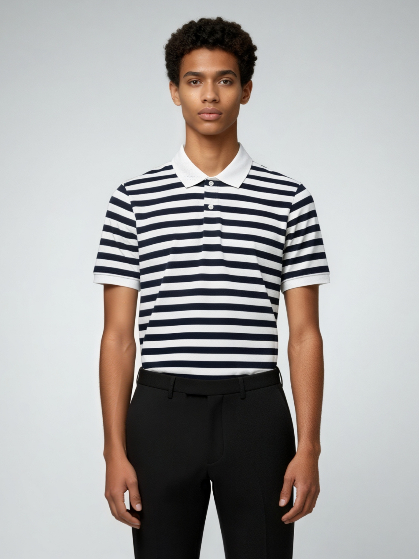 Nautic Stripe Polo – Classic Navy & White