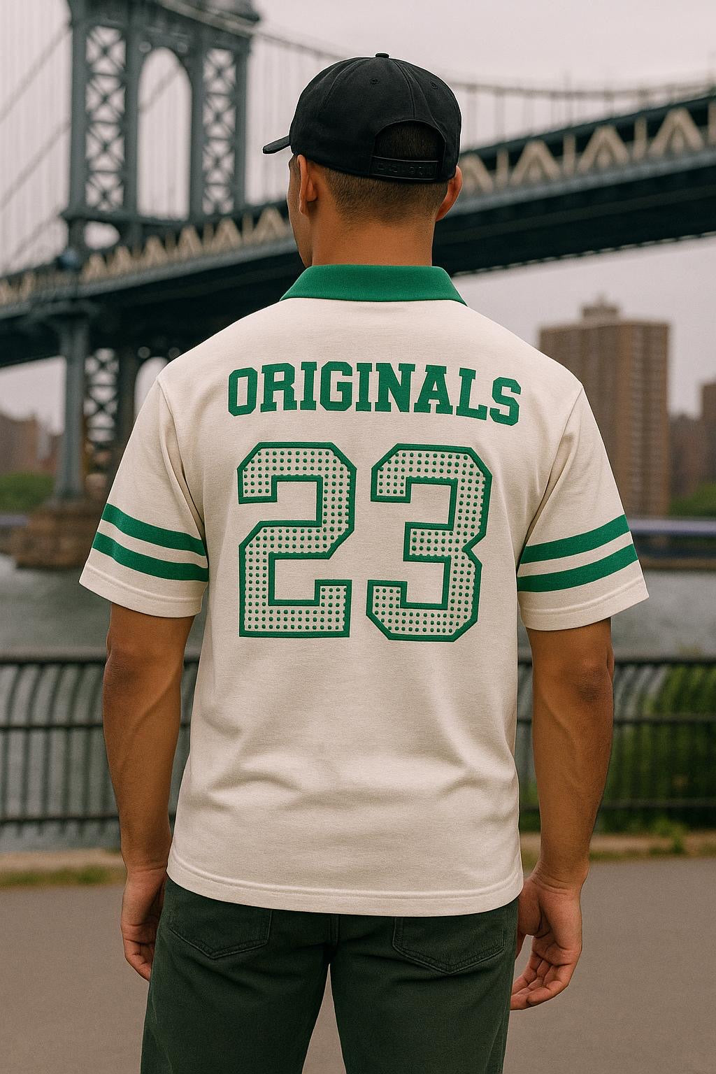 "Street Classic 23" Striped Sleeve T-Shirt