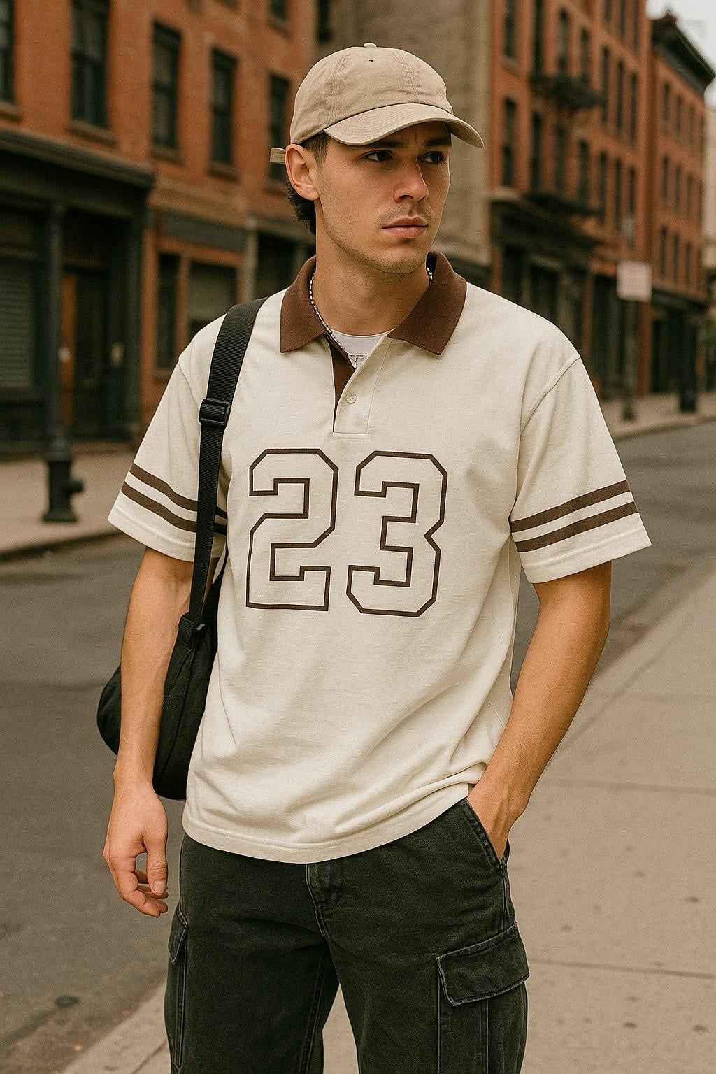 "Street Classic 23" Striped Sleeve T-Shirt