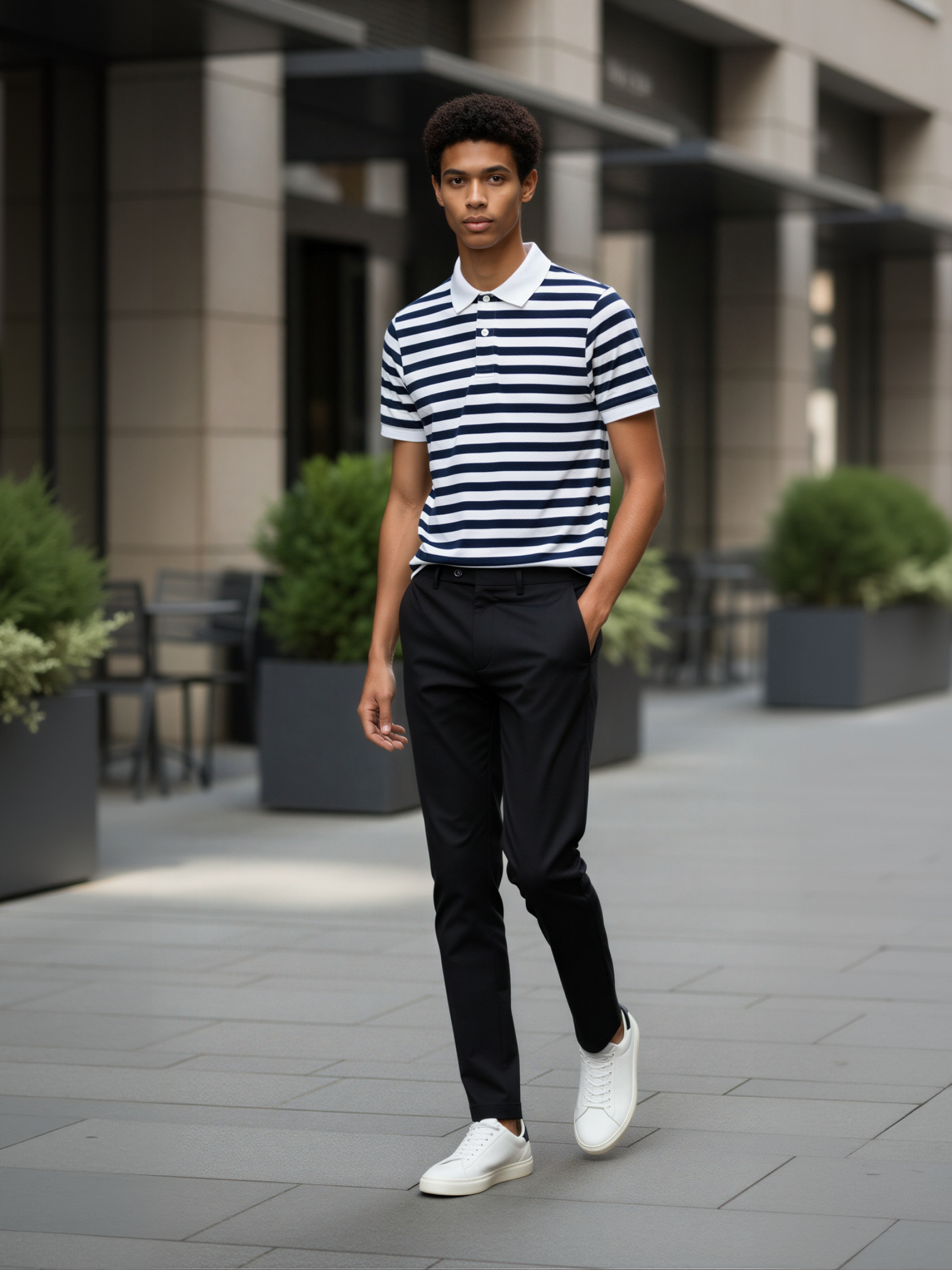 Nautic Stripe Polo – Classic Navy & White