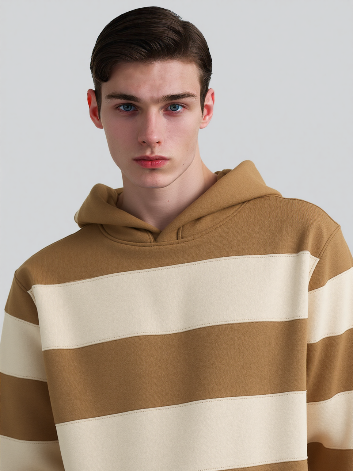 Beige Striper Hoodie