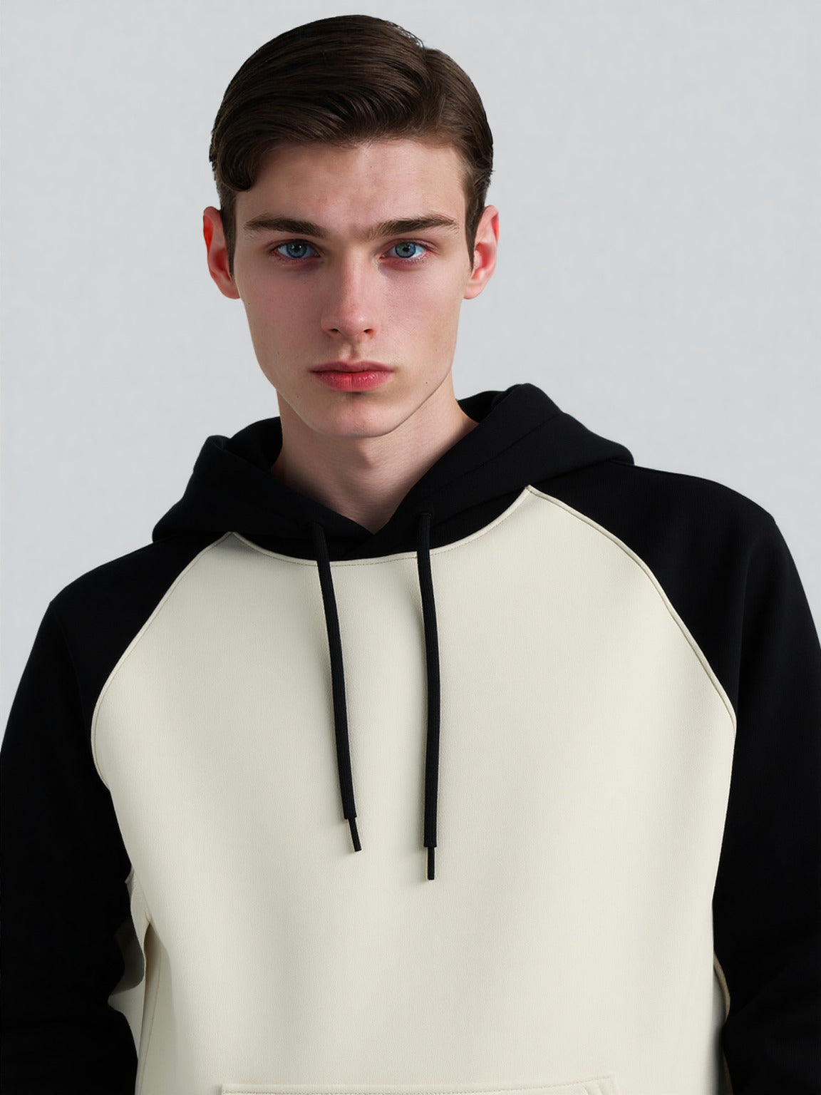 Black & Off-White Raglan Hoodie
