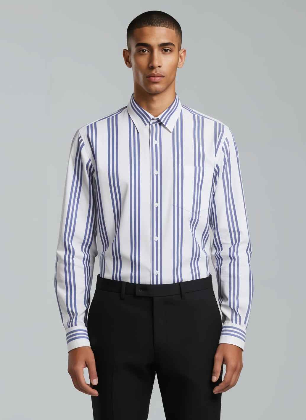 Regal Stripe Cotton Poplin Shirt