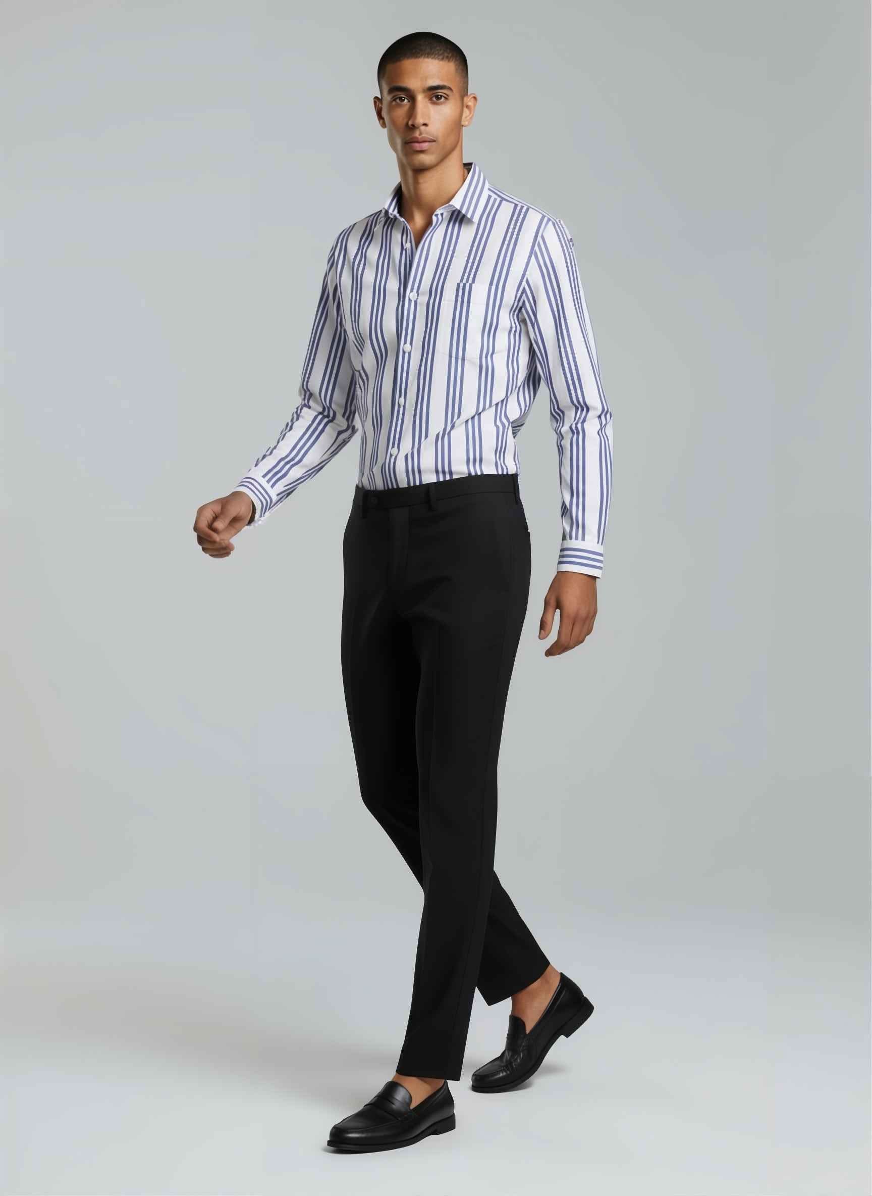 Regal Stripe Cotton Poplin Shirt
