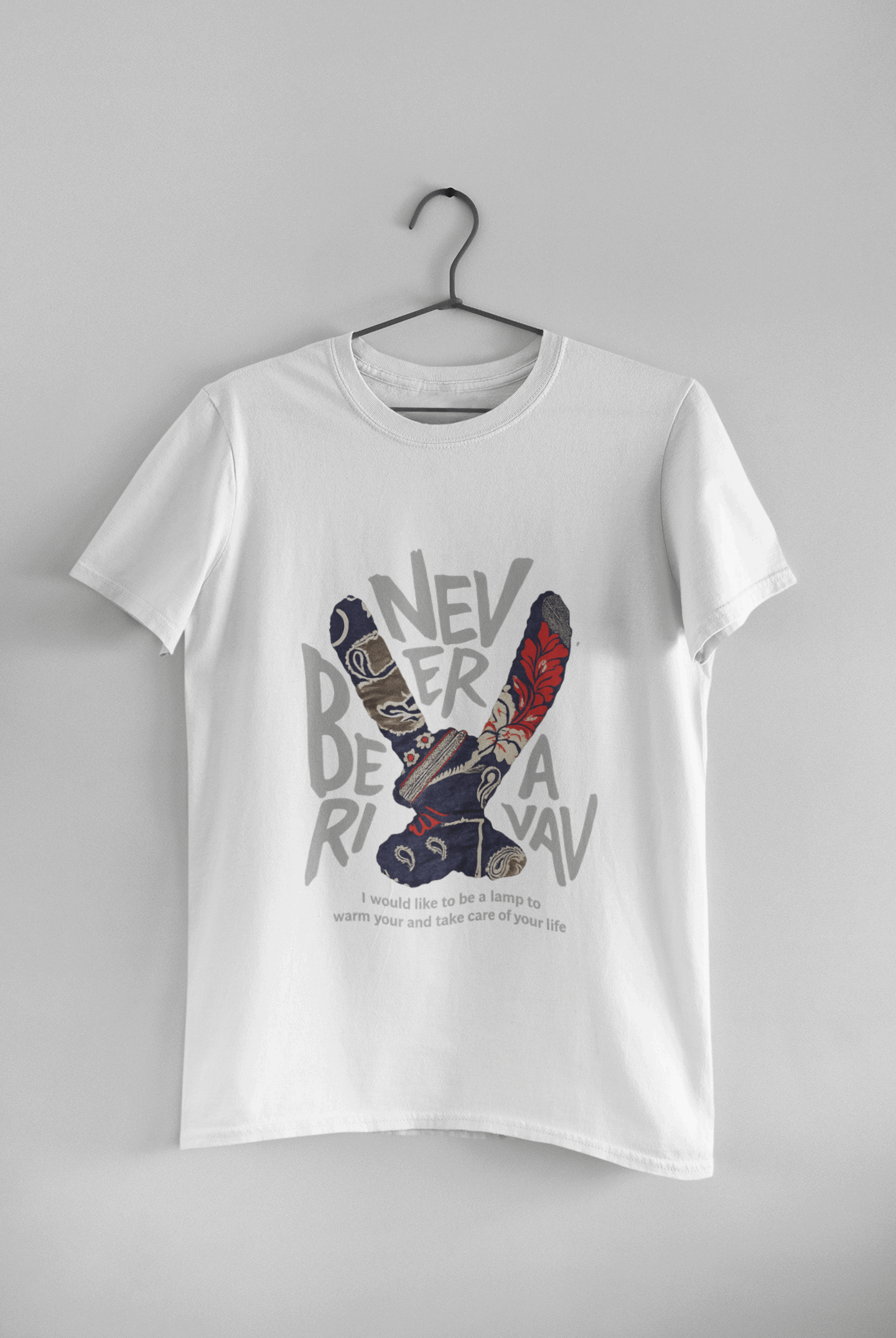 "NEVER BE A RIVAL" Slogan Print T-Shirt