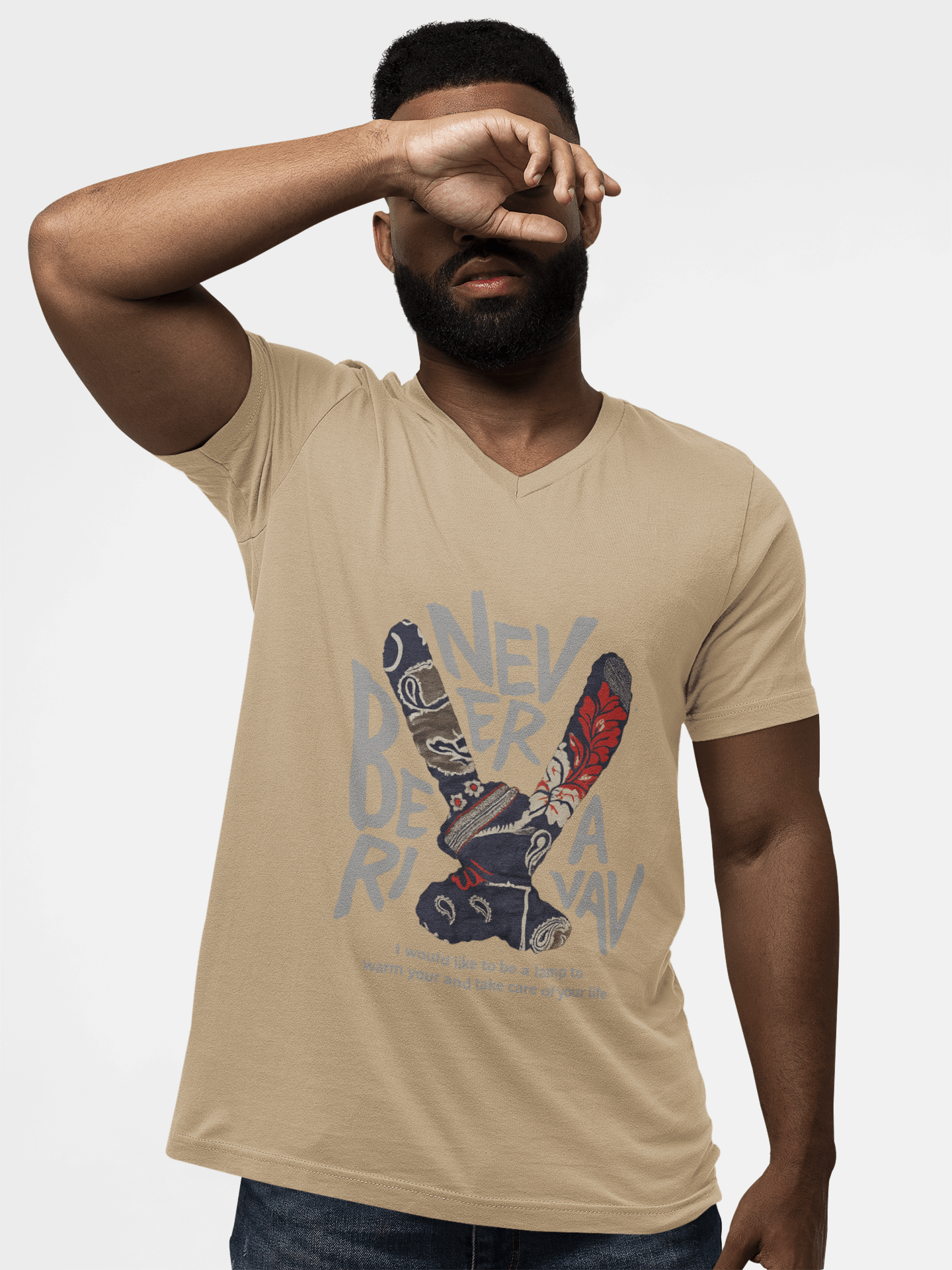 "NEVER BE A RIVAL" Slogan Print T-Shirt