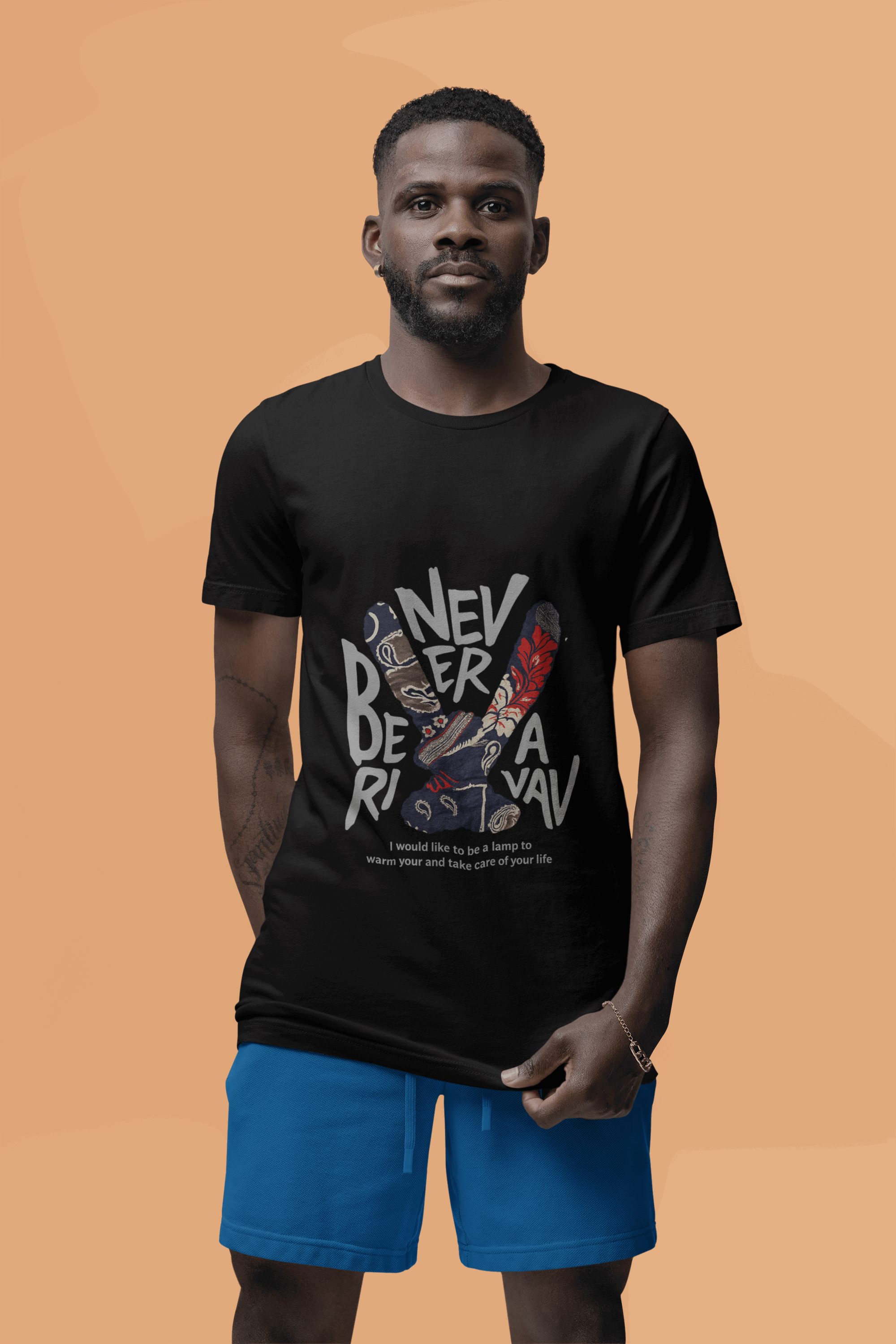 "NEVER BE A RIVAL" Slogan Print T-Shirt