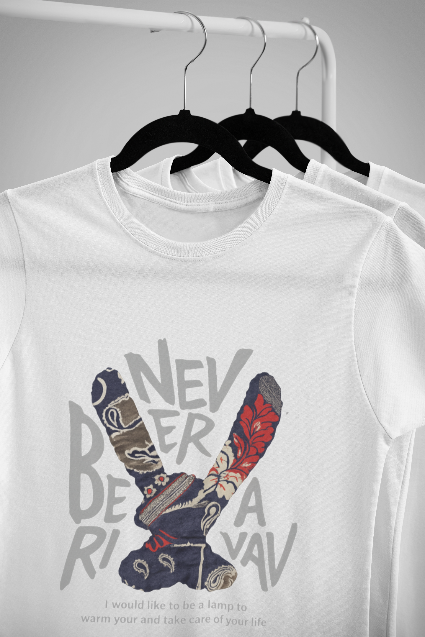 "NEVER BE A RIVAL" Slogan Print T-Shirt