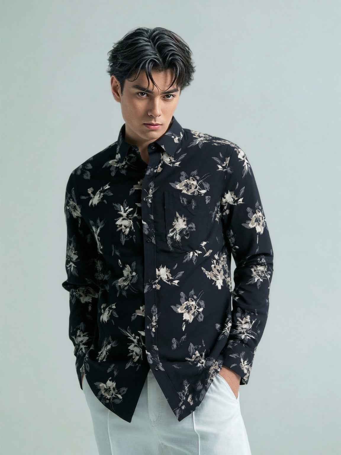 Midnight Bloom Printed Shirt - Legacy Originals