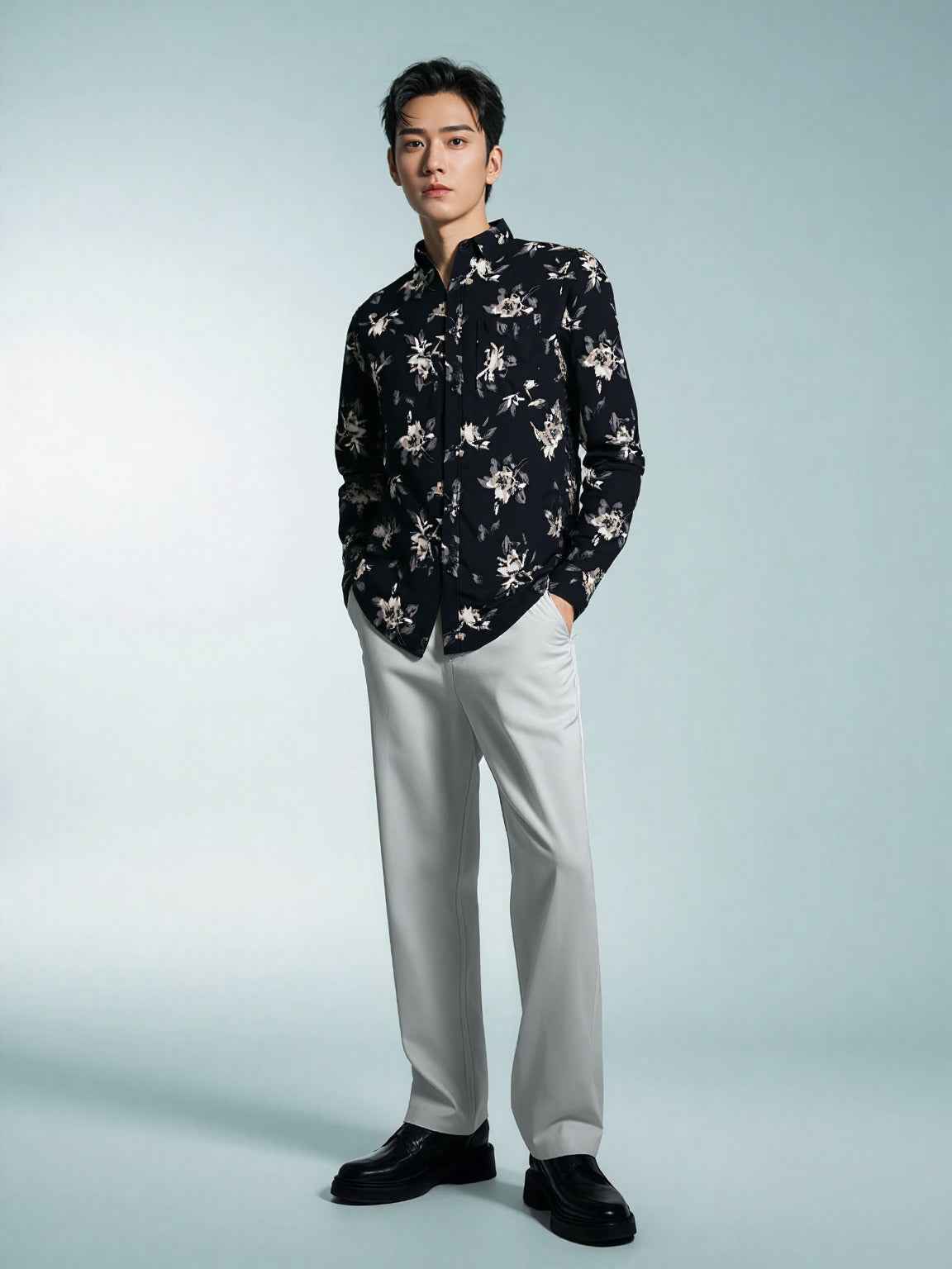 Midnight Bloom Printed Shirt