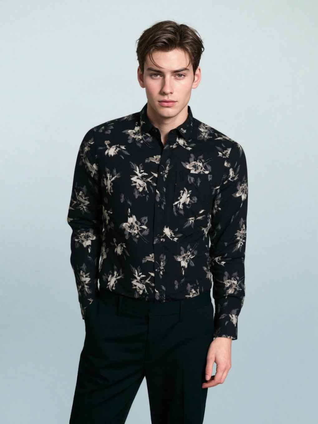Midnight Bloom Printed Shirt