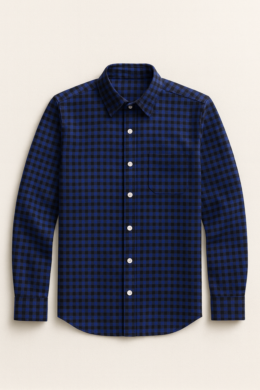 Midnight Blue Micro Gingham Shirt