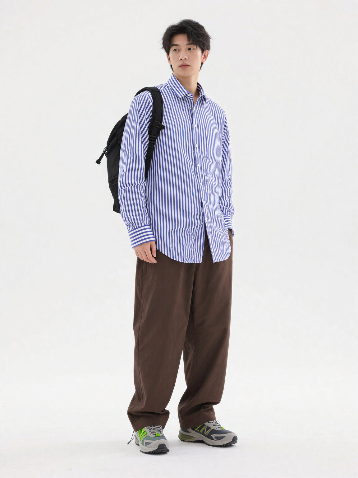 Classic Blue Stripe Shirt – 100% Cotton Chambray Weave