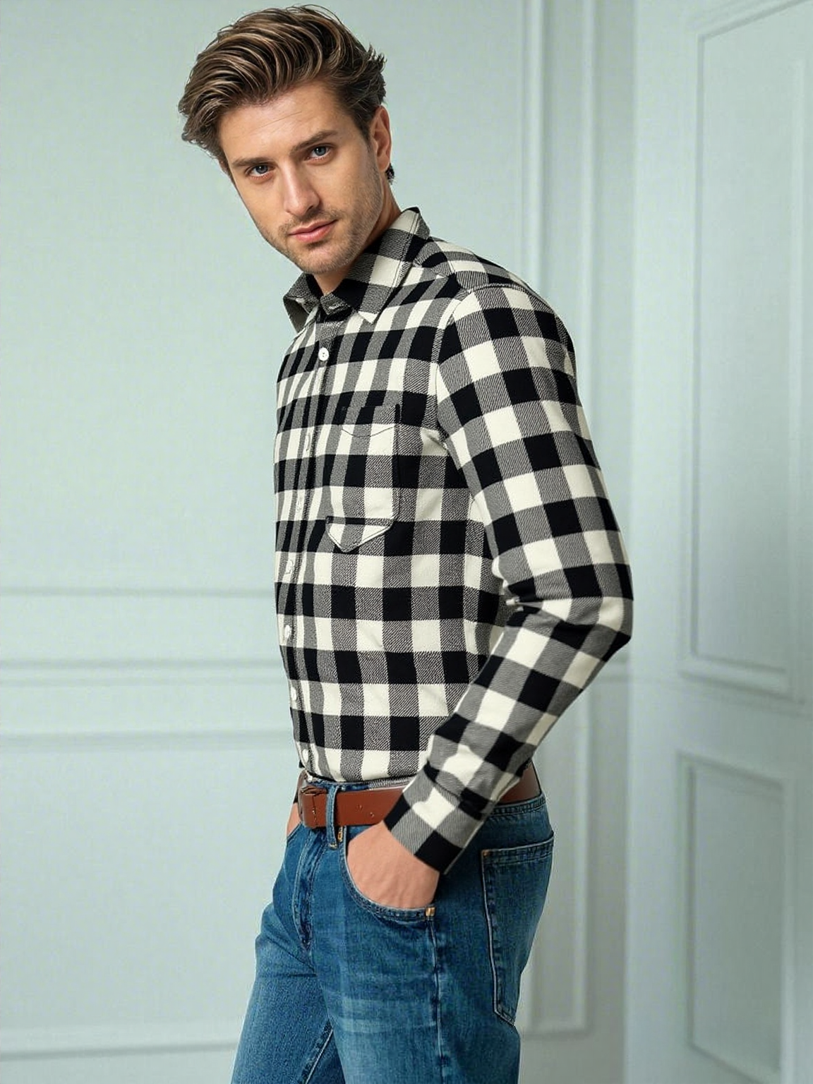 Ashwood Check – Heavyweight Brushed Cotton Flannel Shirt