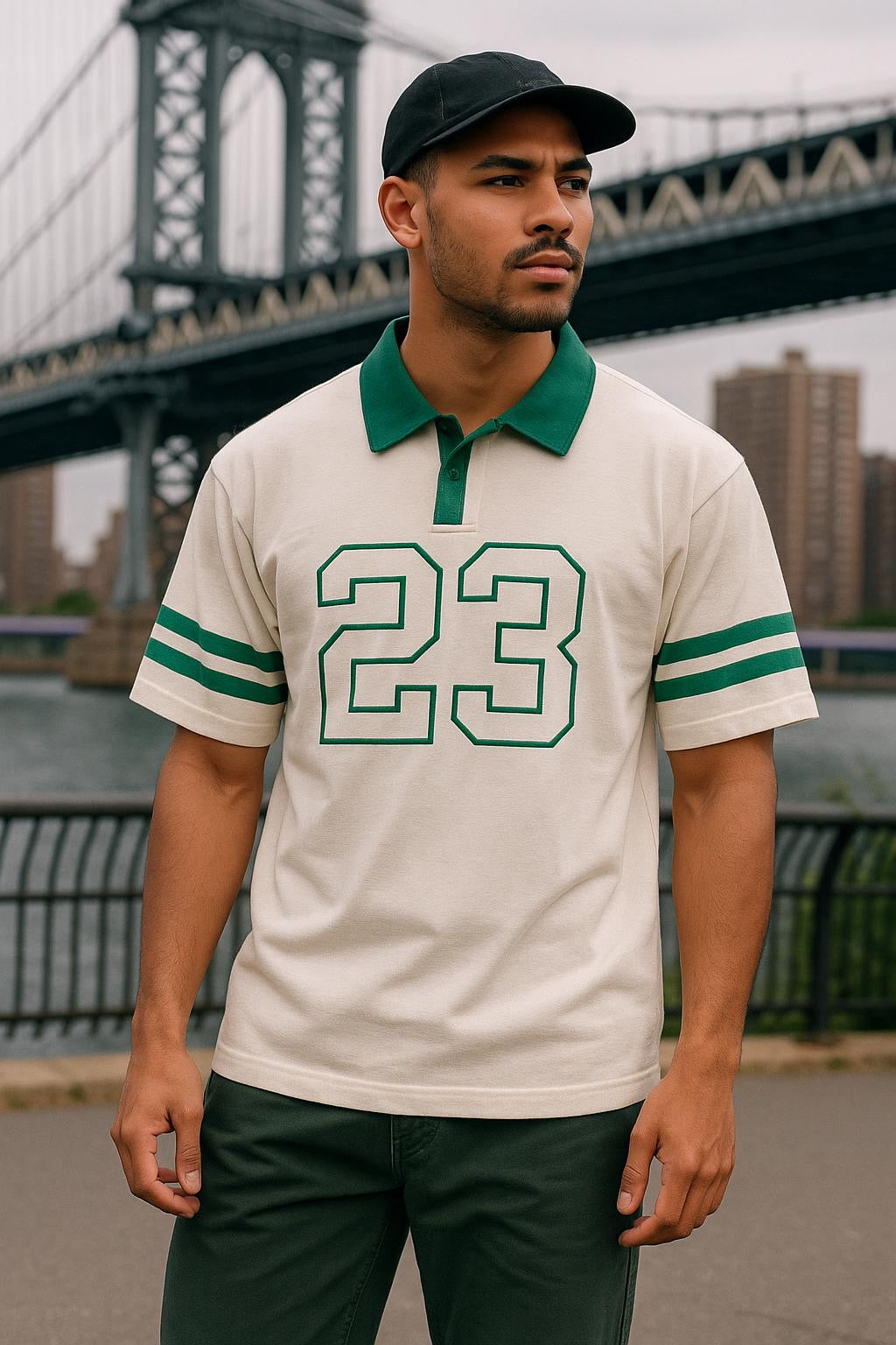 "Street Classic 23" Striped Sleeve T-Shirt