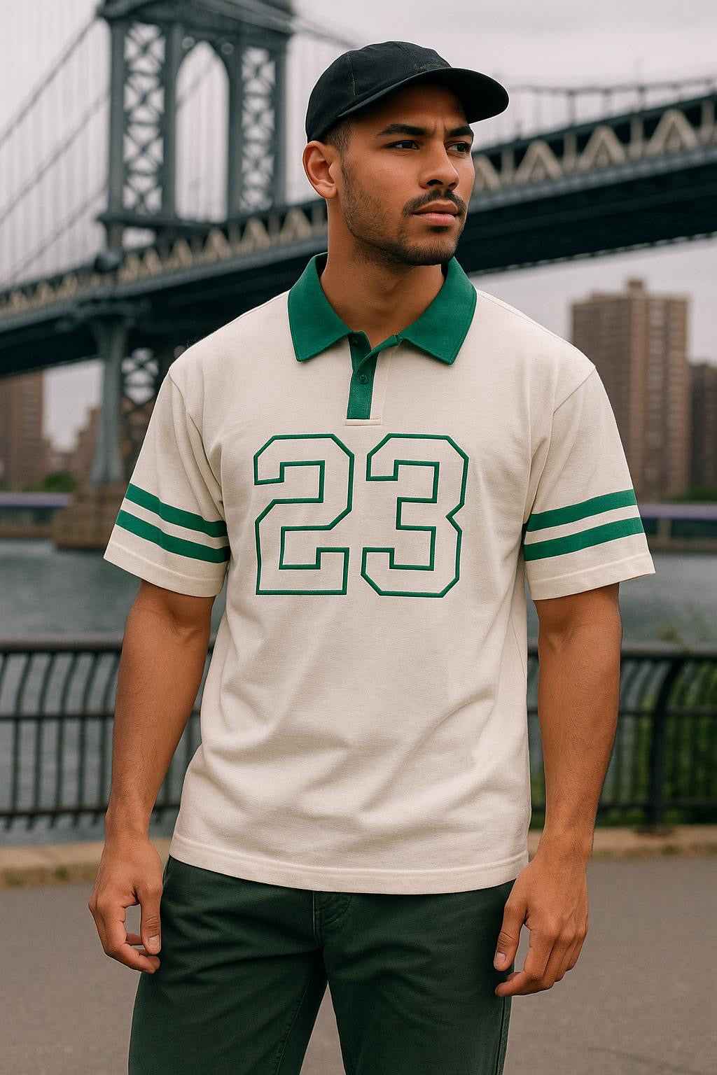 "Street Classic 23" Striped Sleeve T-Shirt