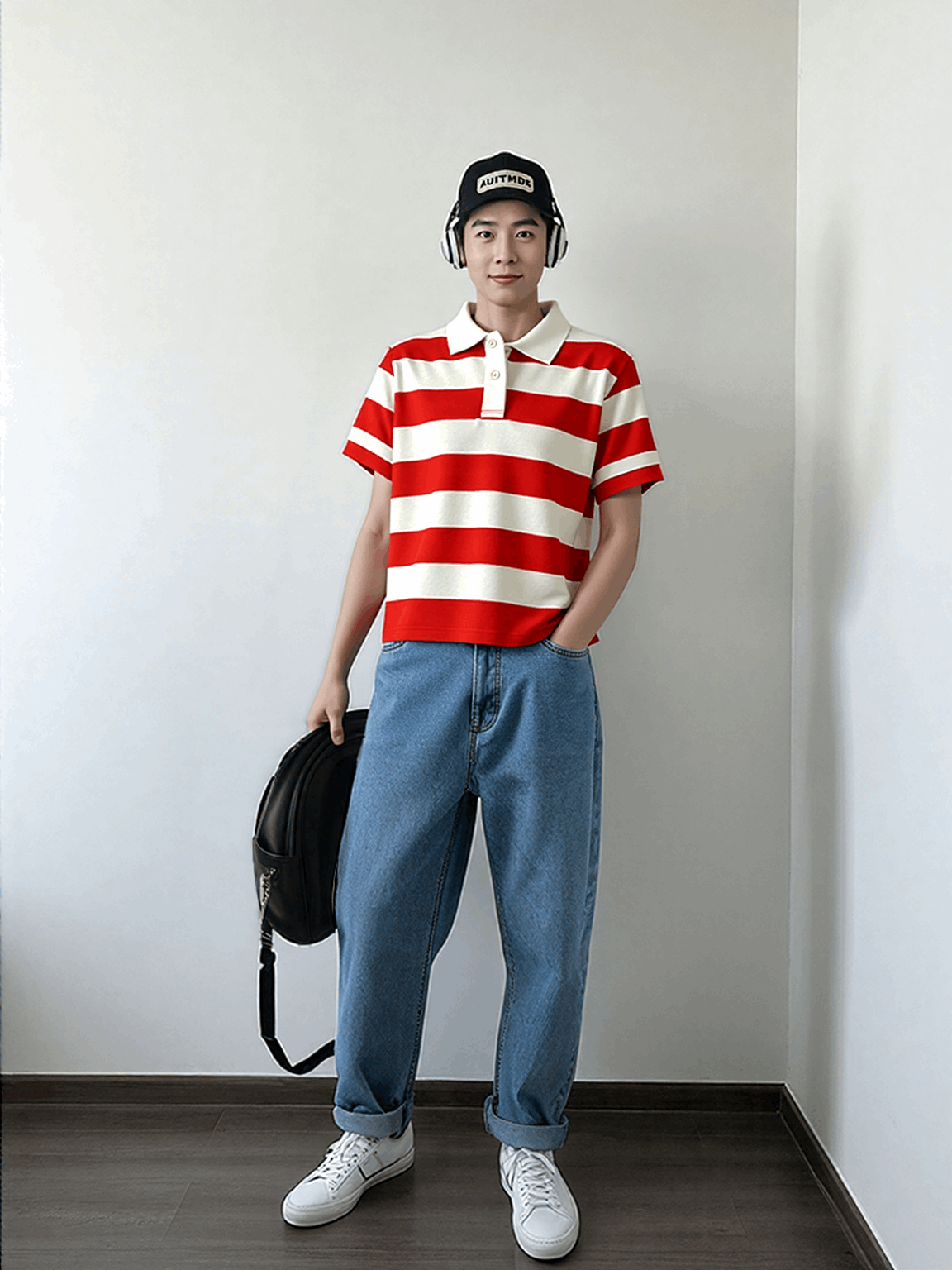 Heritage Stripes Polo – Crimson & Cream Edition - Legacy Originals