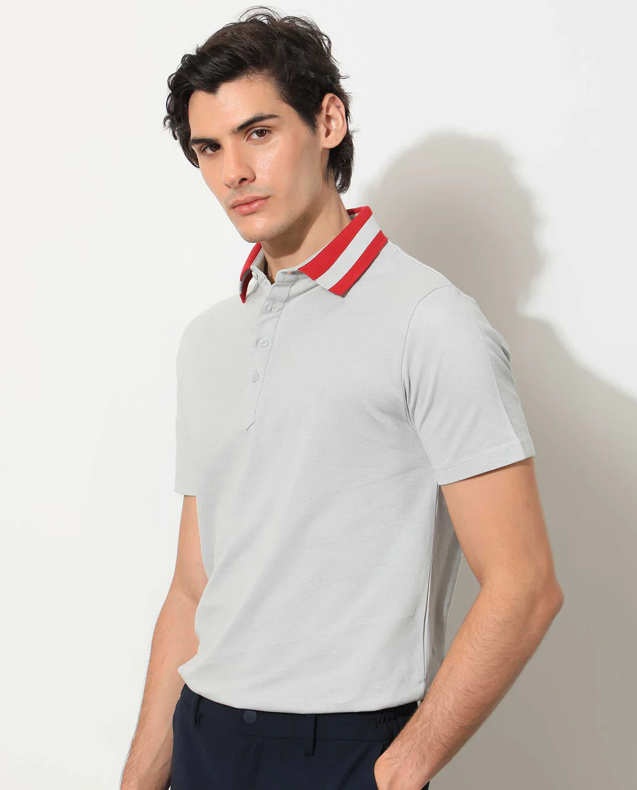 Contrast Collar Polo Shirt – Sleek Style, Everyday Comfort