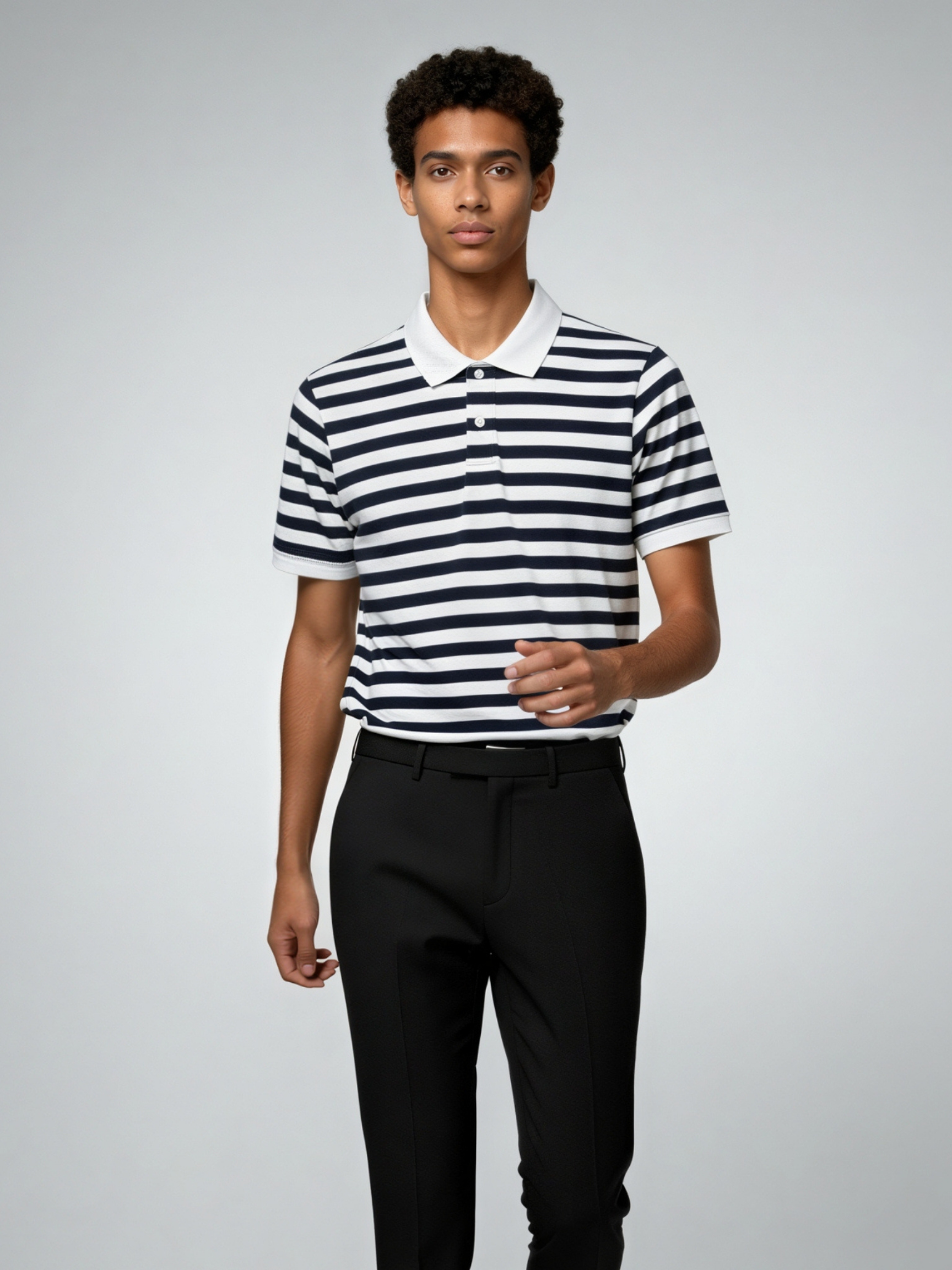 Nautic Stripe Polo – Classic Navy & White