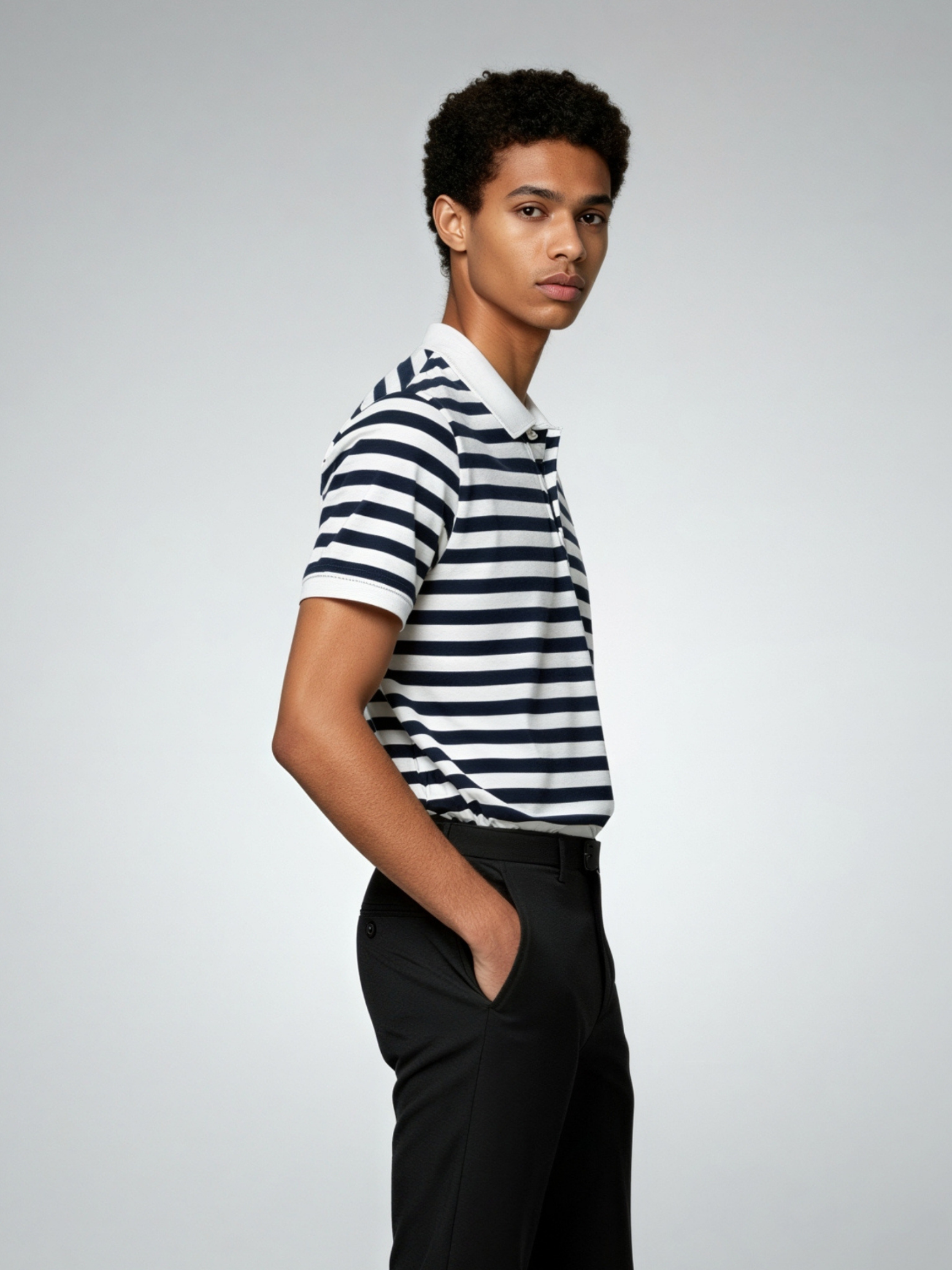 Nautic Stripe Polo – Classic Navy & White