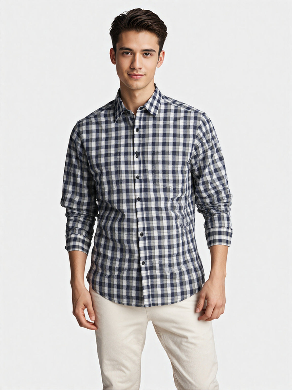 Shadow Black Checks – Cotton Broadcloth Shirt