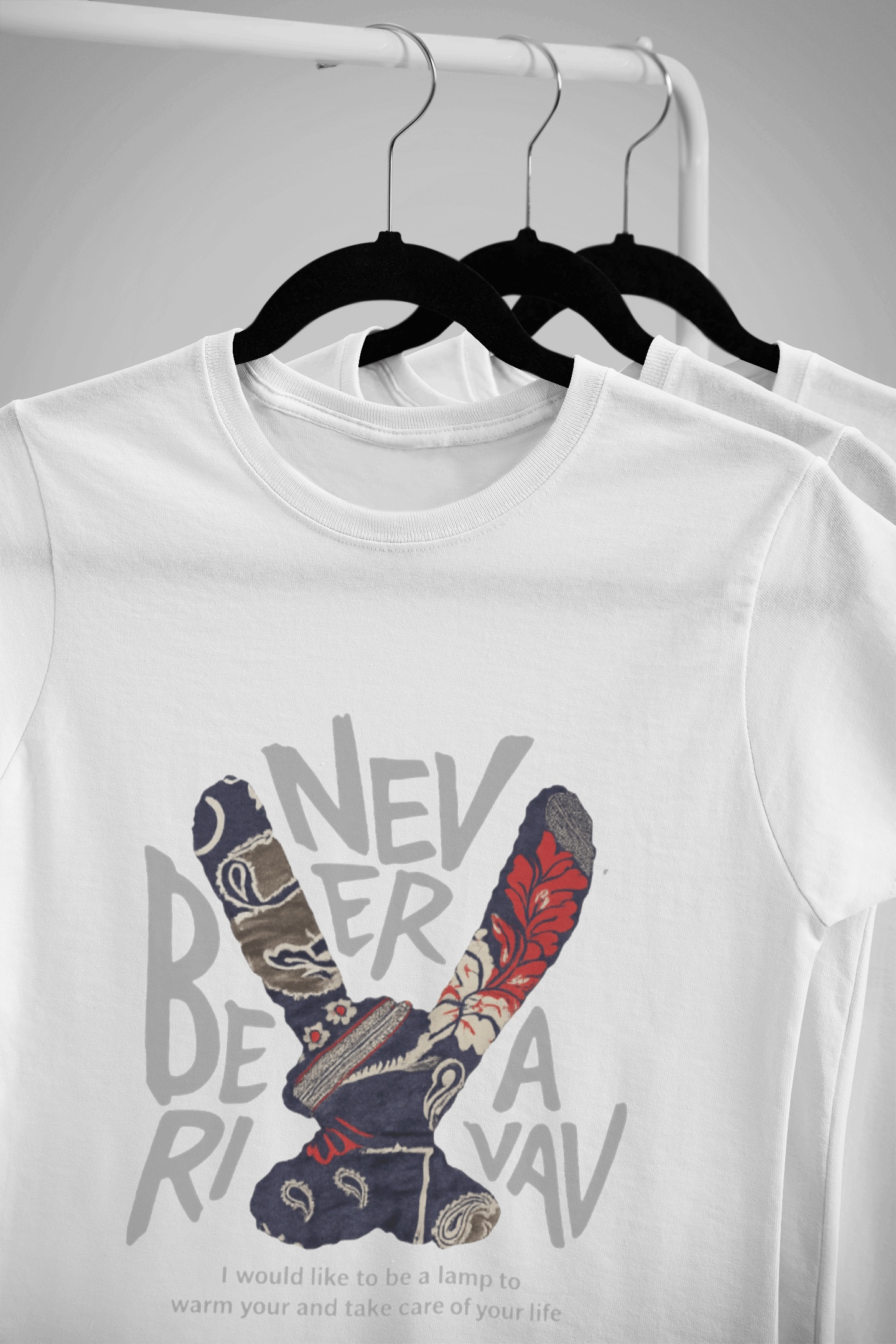 "NEVER BE A RIVAL" Slogan Print T-Shirt