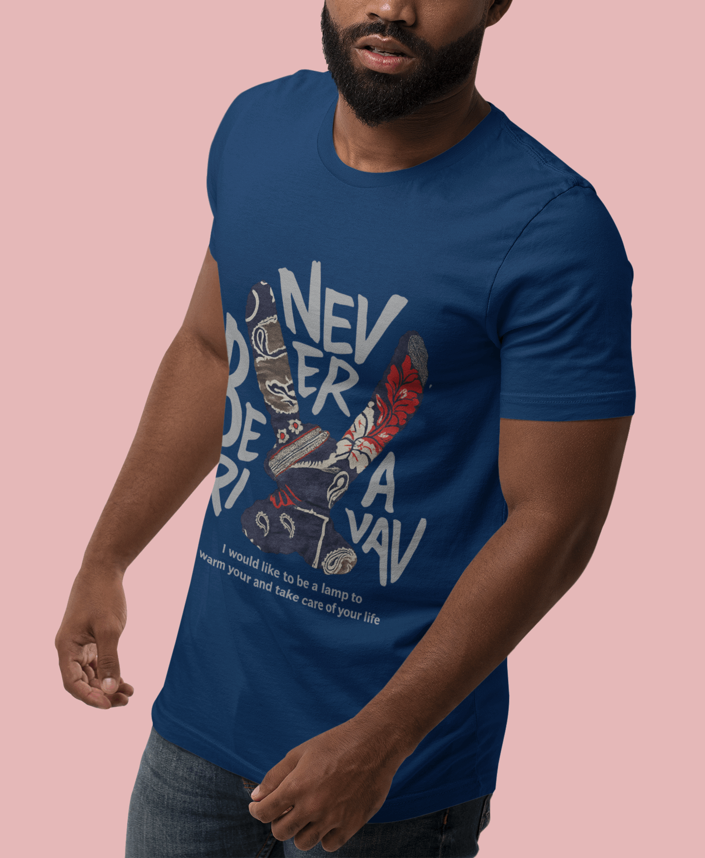 "NEVER BE A RIVAL" Slogan Print T-Shirt