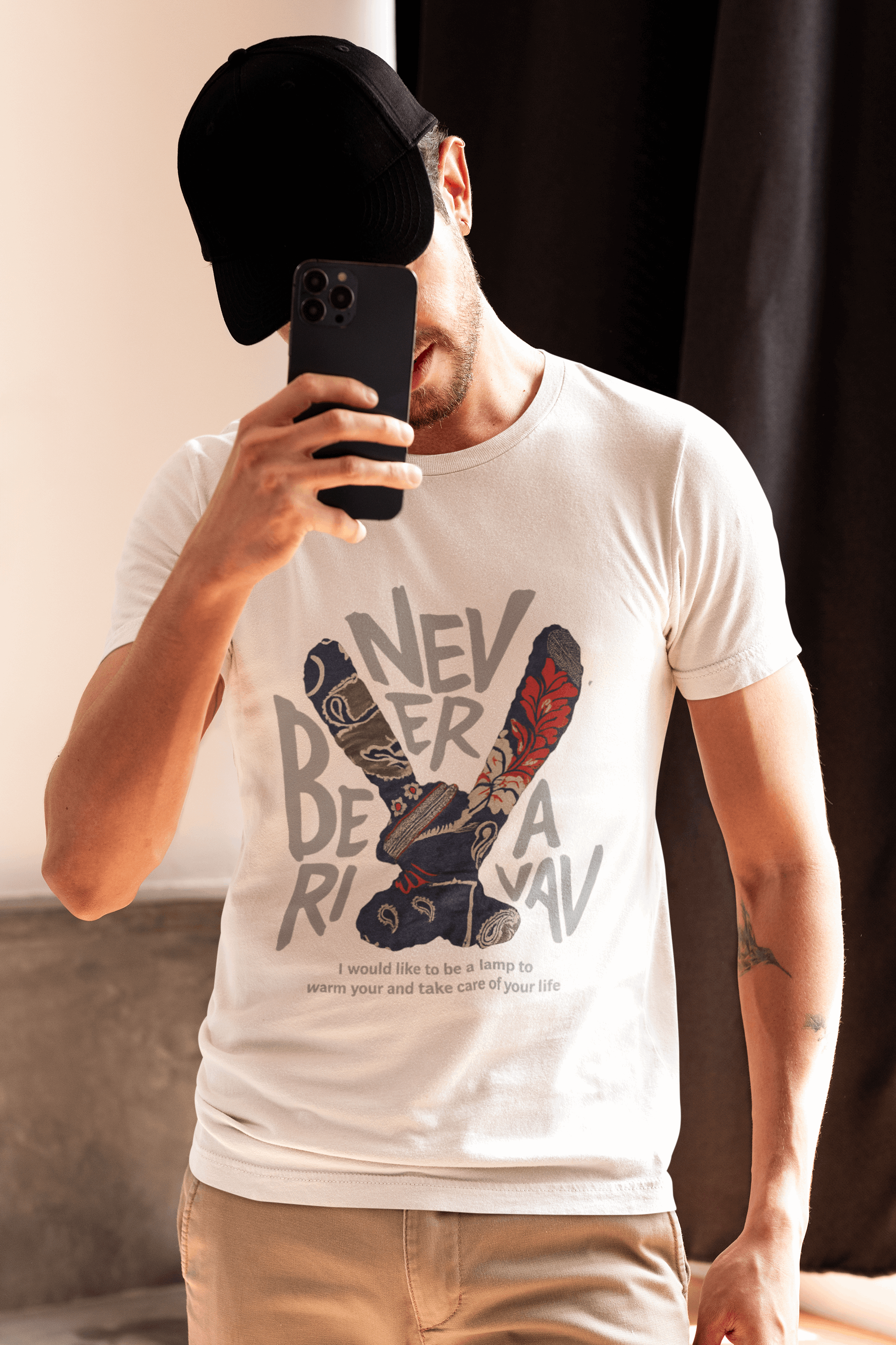 "NEVER BE A RIVAL" Slogan Print T-Shirt