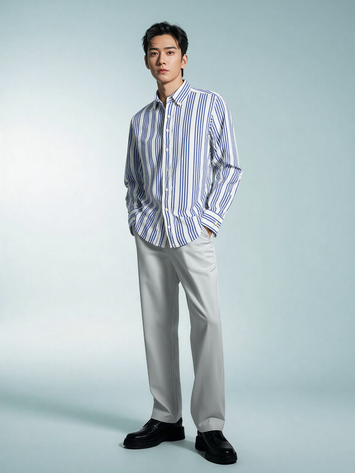 Regal Stripe Cotton Poplin Shirt